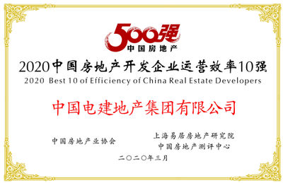中國電建地產集團榮膺“2020中國房地產開發企業500強”，打造綜合開發與工程建設新標桿